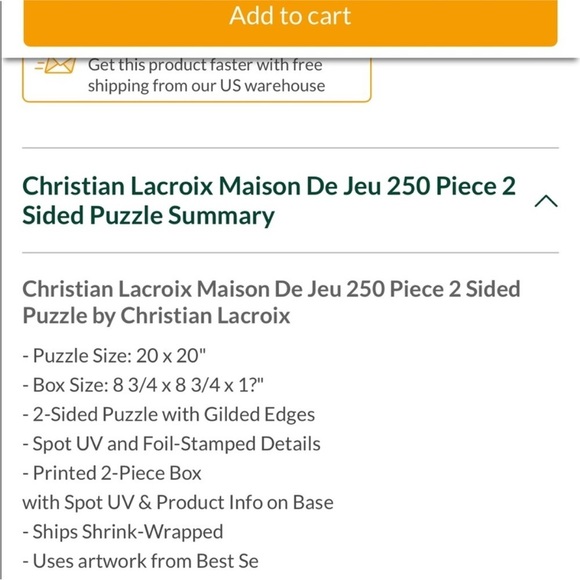 Christian Lacroix Madison De Jeu Two Sided puzzle • New in Box/Sealed - Picture 5 of 9